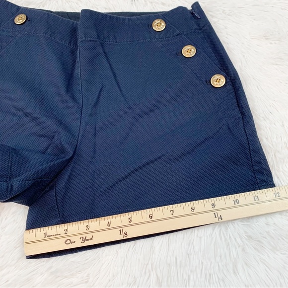 J Crew high waisted Sailor short in stretch piqué cotton in navy blue - Picture 6 of 10